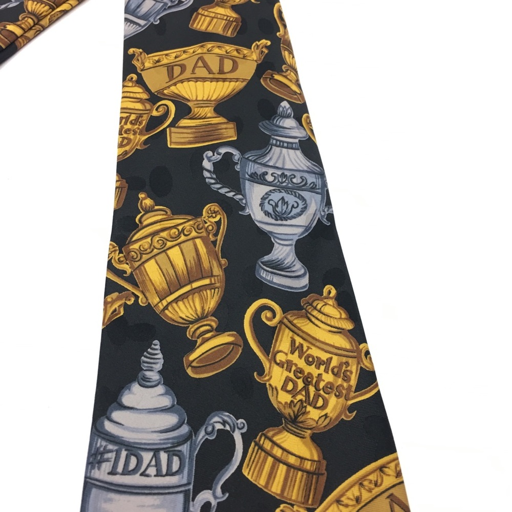 Worlds Greatest Dad Trophy‎ Pattern Mens Necktie - Picture 4 of 7